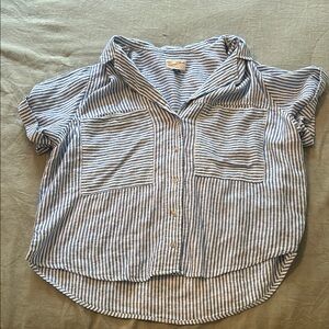 Universal Thread Blue and White Striped Top